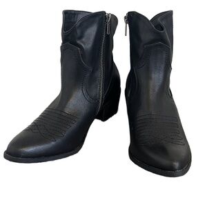 MIA Black Cowboy Ankle Booties Size 10